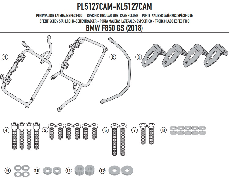 KAPPA KL5127CAM STELAŻ KUFRÓW BMW F 750 GS (18-19)