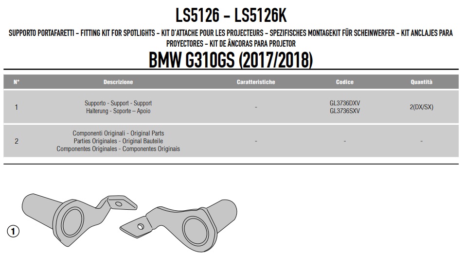 KAPPA MOCOWANIE HALOGENÓW KS310 I KS322 BMW G 310G