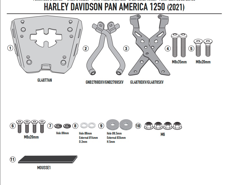 GIVI STELAŻ KUFRA Z PŁYTĄ MONOKEY HARLEY DAVIDSON