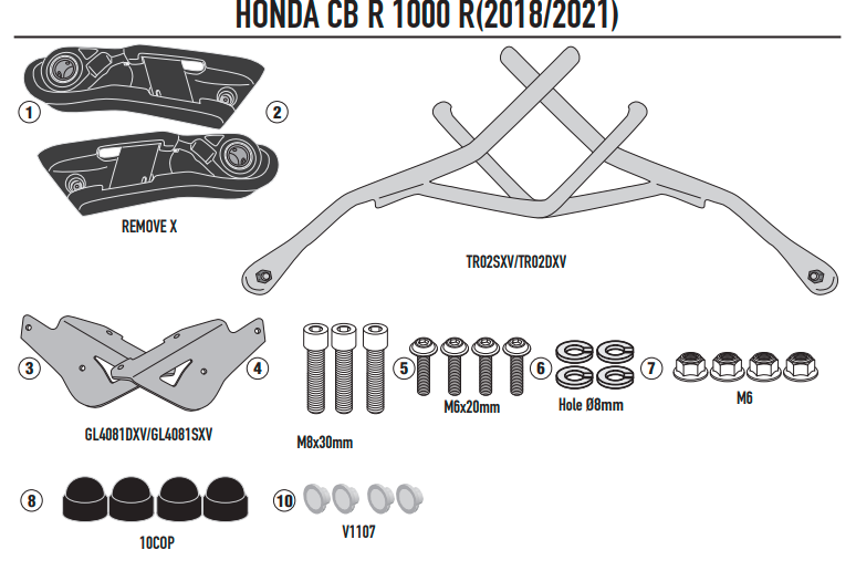 GIVI STELAŻ SAKW BOCZNYCH REMOVE-X HONDA CB 1000 R
