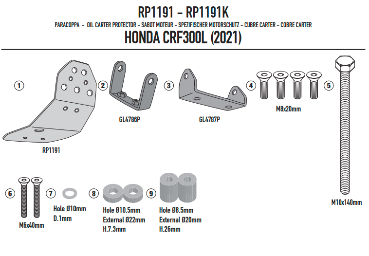 GIVI ALUMIN OSŁONA MISKI OLEJOWEJ HONDA CRF 300 L