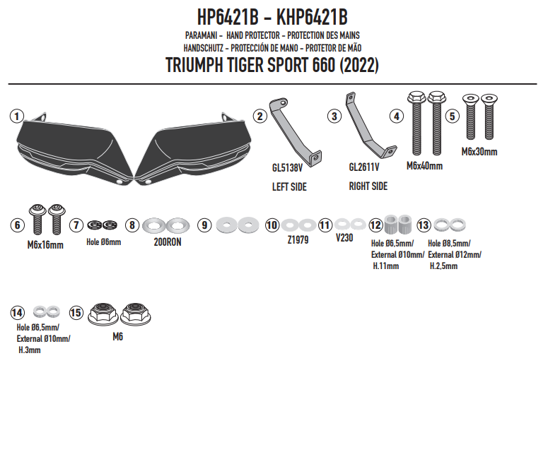 GIVI DODATKOWE HANDBARY TRIUMPH Tiger Sport 660 24