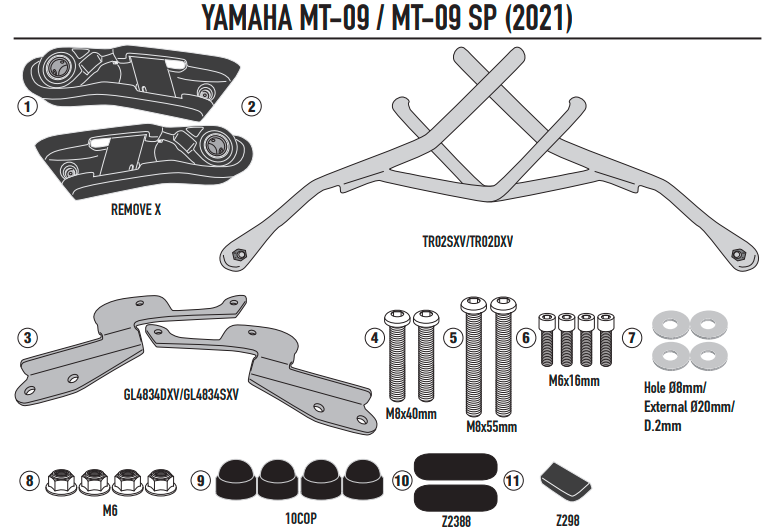 KAPPA STELAŻ POD TORBY BOCZNE YAMAHA MT-09/SP '21