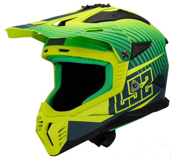KASK LS2 MX708 FAST II DUCK MATT H-V GREEN YEL