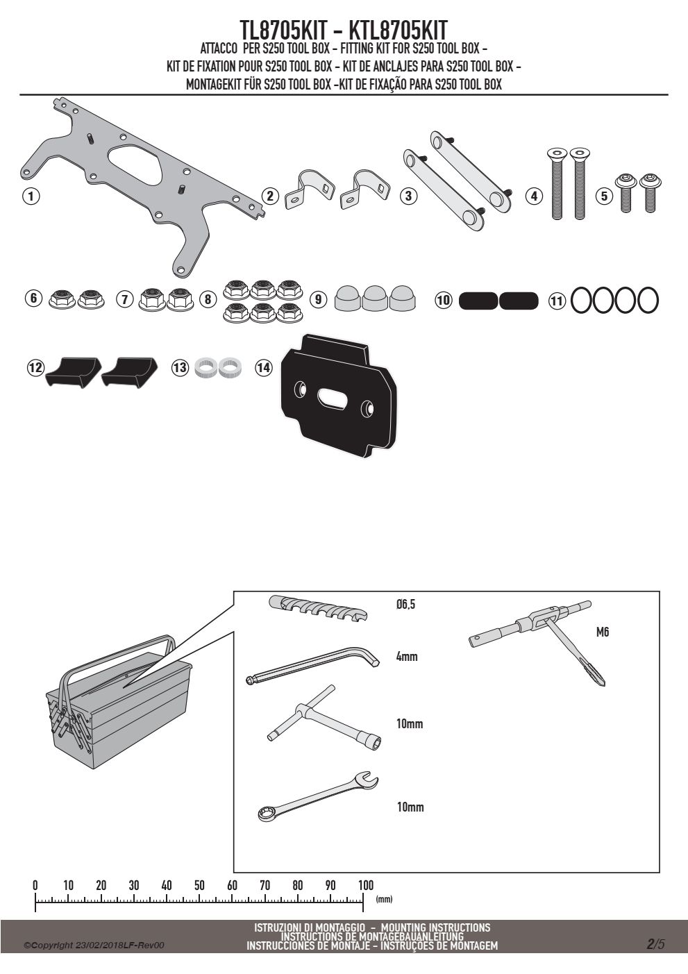 KAPPA KTL8705KIT MOCOWANIE SKRZYNKI NARZĘDZIOWEJ KS250