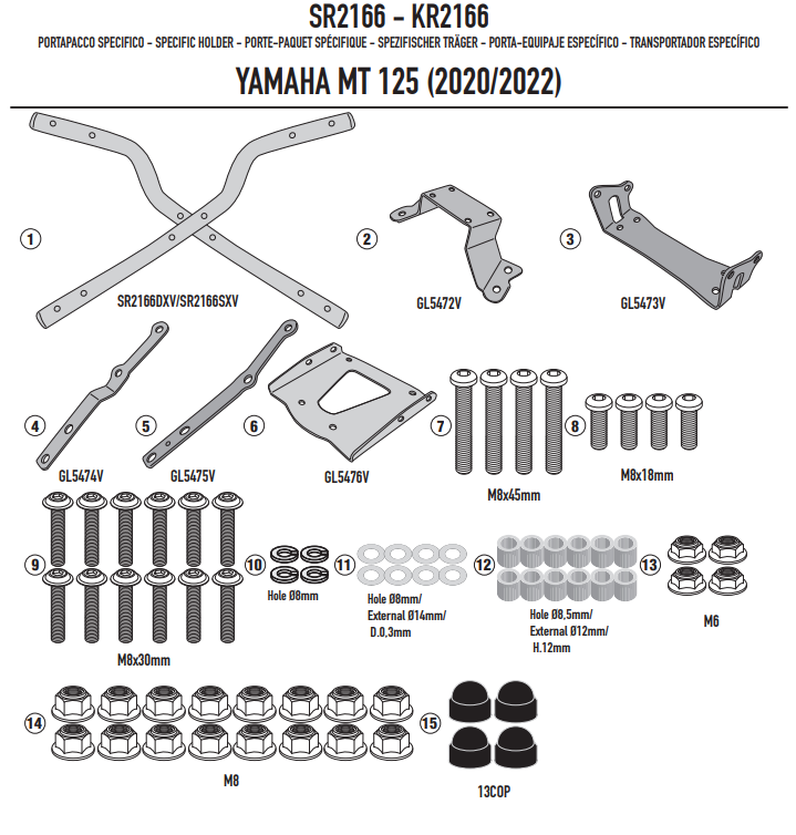 GIVI STELAŻ KUFRA CENTRALNEGO MONOLOCK YAMAHA MT