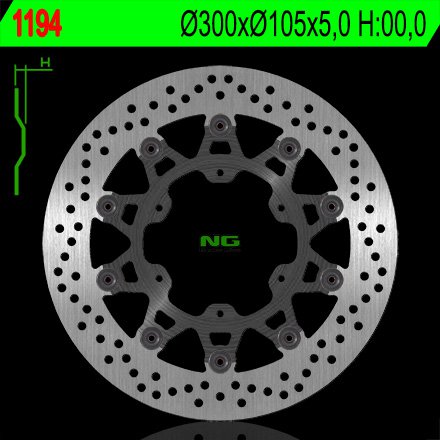 NG1194 TARCZA HAMULCOWA BMW F 650/700/800 GS 93-13 (300x105x5)