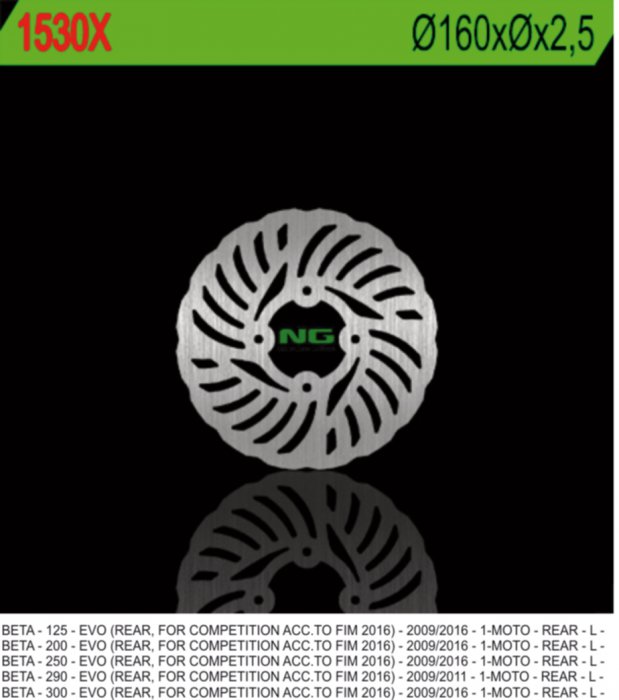 NG1530X TARCZA HAMULCOWA BETA EVO 125/200/250/290/300 09-16 (160MM)