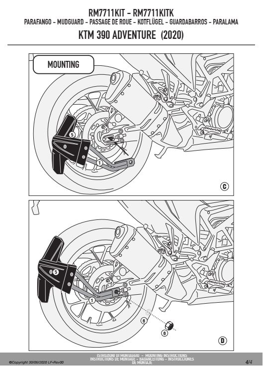 KAPPA RM7711KITK MOCOWANIE BŁOTNIKA KRM01 I KRM02 KTM 390