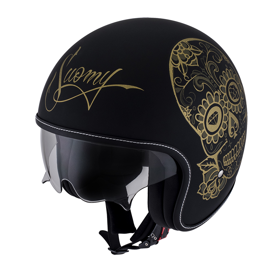 Kask SUOMY ROKK calavera BLACK/GOLD