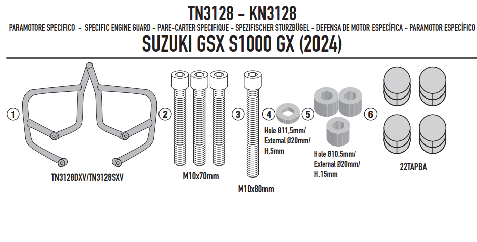 KAPPA GMOLE OSŁONY SILNIKA SUZUKI GSX S 1000 GX 24