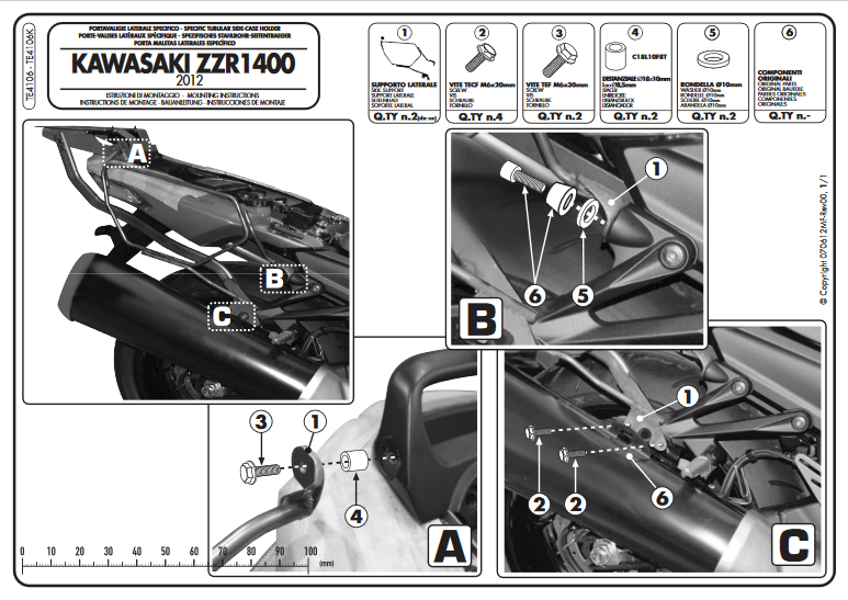 KAPPA TE4106K STELAŻ POD SAKWY BOCZNE KAWASAKI ZZR 1400