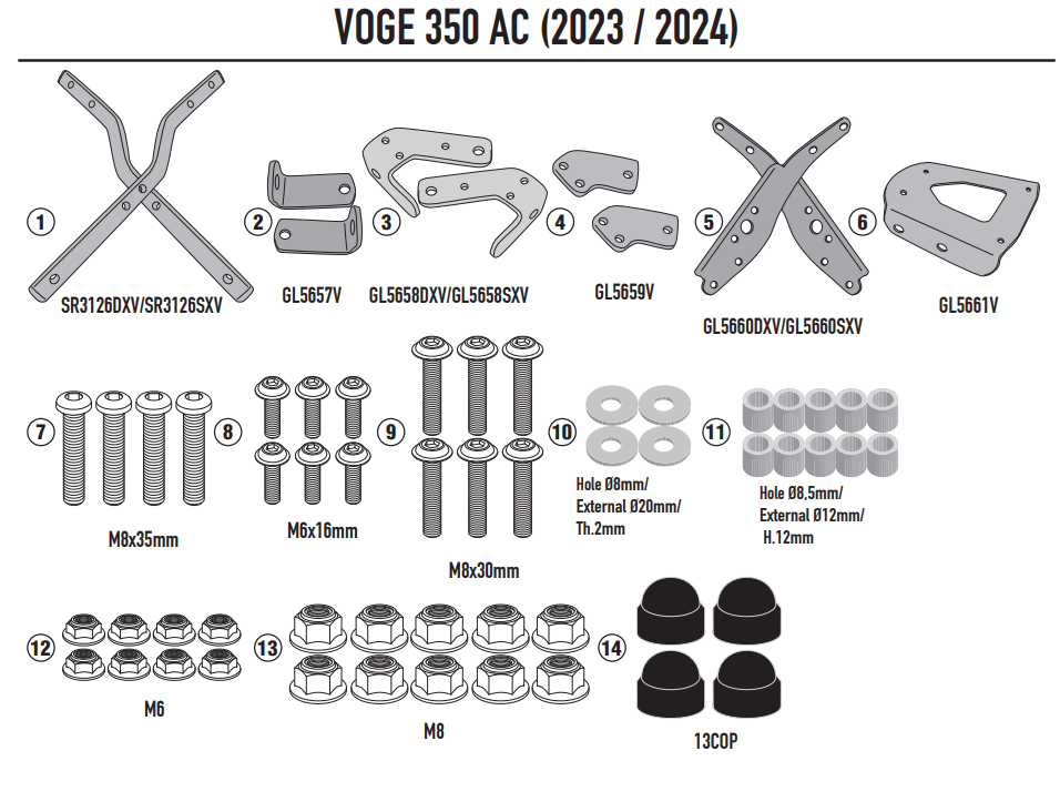 KAPPA STELAŻ KUFRA CENTRALNEGO VOGE 350 AC '23-'24