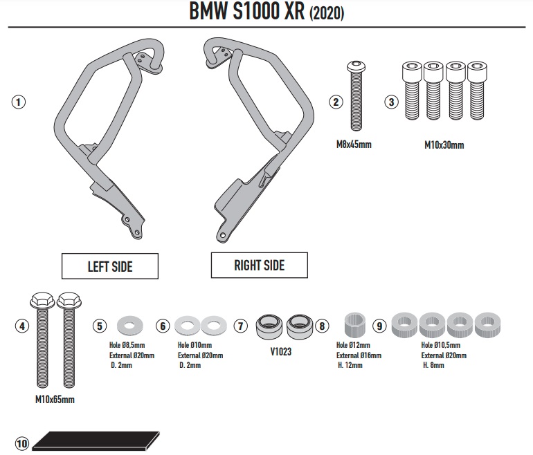 KAPPA KN5138 GMOLE SILNIKA BMW S 1000 XR 20 CZARNE