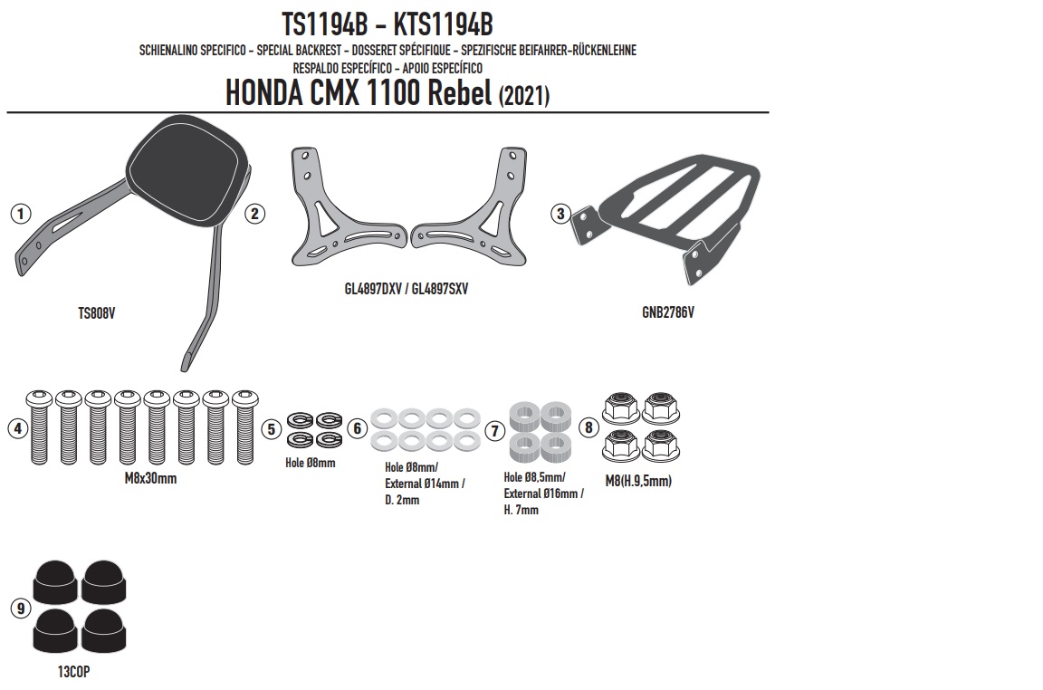 KAPPA OPARCIE PASAŻERA Z BAGAŻNIKIEM HONDA CMX 110