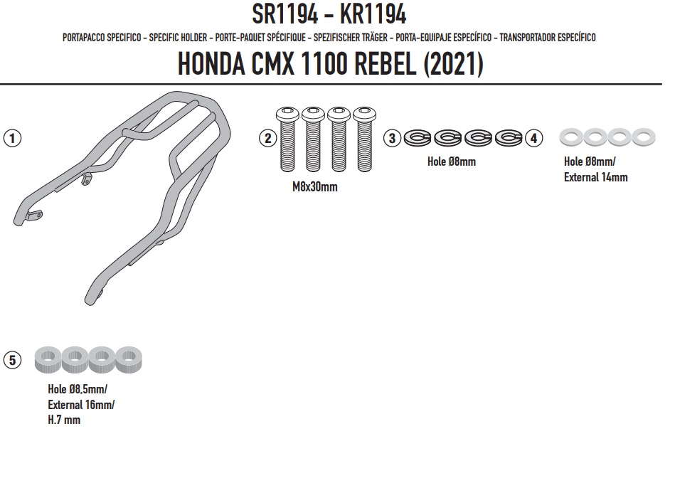 GIVI STELAŻ KUFRA CENTRALNEGO HONDA CMX 1100 REBEL