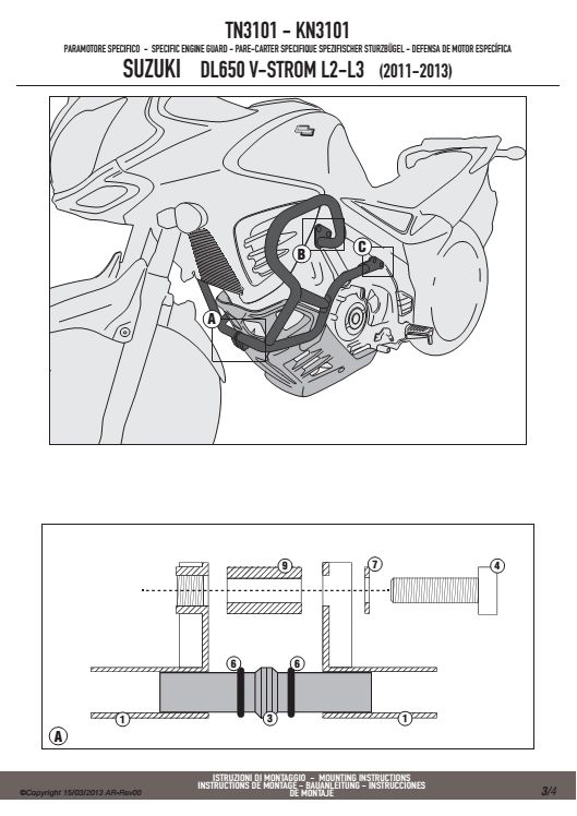 GIVI TN3105 GMOLE osłony silnika DL 1000 V-Strom