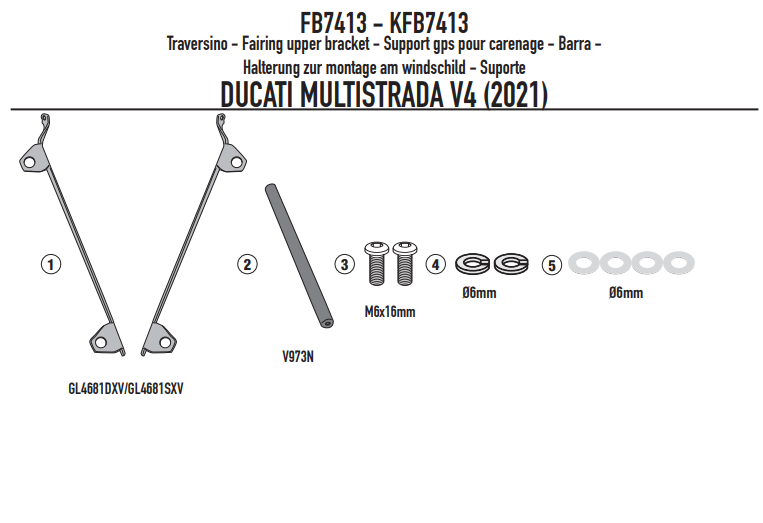 GIVI POPRZECZKA DO MONTAŻU GPS / SMART DUCATI MUL