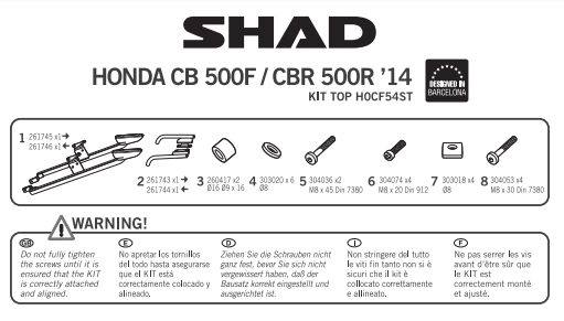 STELAŻ KUFRA TYŁ SHAD DO HONDA CB-F CBR-R