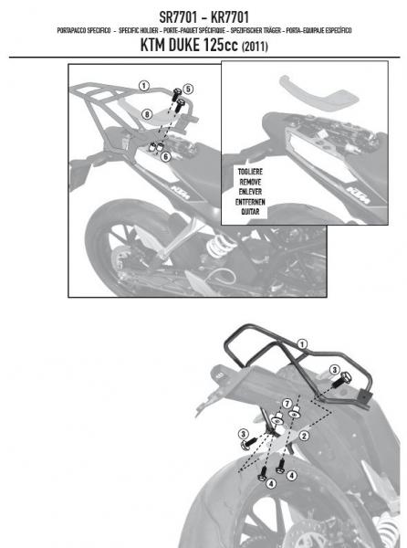 Kappa KR7701 Stelaż centralny Ktm Duke 125 11