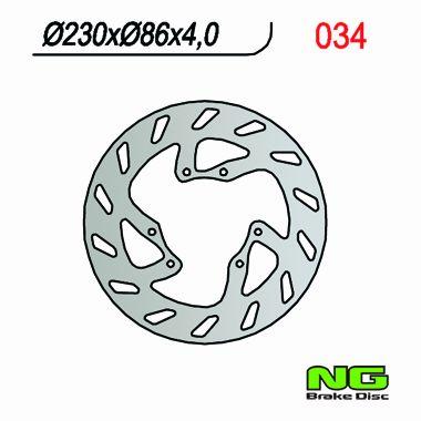 NG TARCZA HAMULCOWA PRZÓD YAMAHA YZ 125 (86-87), YZ 250 (86-88) NG034