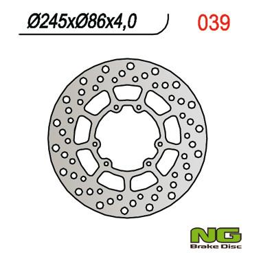 NG TARCZA HAMULCOWA PRZÓD YAMAHA XT 350 85-95, YZ 250 89-91 NG039