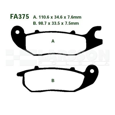 Klocki hamulcowe EBC FA375HH ( 2 szt.) 4102484 Honda CBR 125