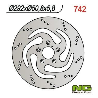 NG742 TARCZA HAMULCOWA HARLEY-DAVIDSON 883/1340 84-98 (292X50,8X5,8) (5X8,5MM)