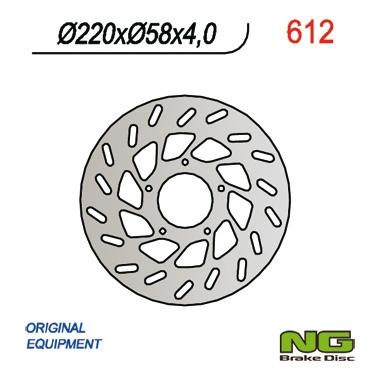 NG612 TARCZA HAMULCOWA PIAGGIO/ GILERA/DERBI/KYMCO/PGO (220x58x4)
