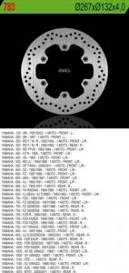 NG783 TARCZA HAMULCOWA YAMAHA XJ 600/900, XJR1300, MT01, XV 750/1100 (267X132X4)