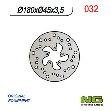 NG032 TARCZA HAMULCOWA GAS GAS 50 99-02, TYŁ GAS GAS PAMPERA (180x45x3,5)
