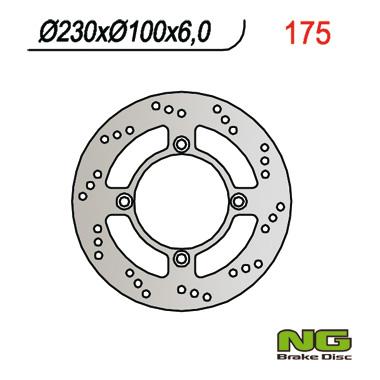 NG175 TARCZA HAMULCOWA KAWASAKI ZEPHYR 750 92-97 (230x100x6)