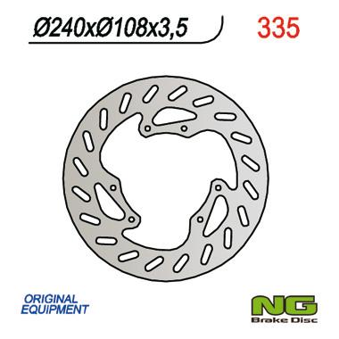 NG335 TARCZA HAMULCOWA DERBI 50 SENDA R/R-RACER/X-TREME/X-RACE '00-'09 (240x108x3,5)
