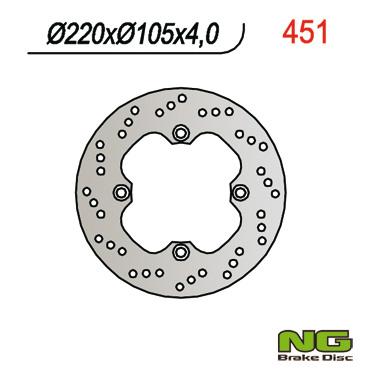 NG451 TARCZA HAMULCOWA HONDA SKUTERY 125/150 (220X105X4) 4 OTWORY ŚR.10,5