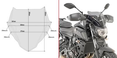 GIVI A2140 SZYBA DYMIONA 28 x 36,5 cm YAMAHA MT-07