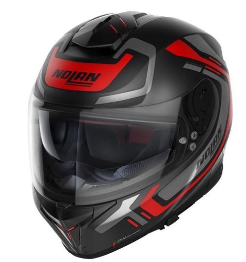 NOLAN Kask integralny N80-8 ALLY N-COM 39 antracytowy/czarny/czerwony/matowy