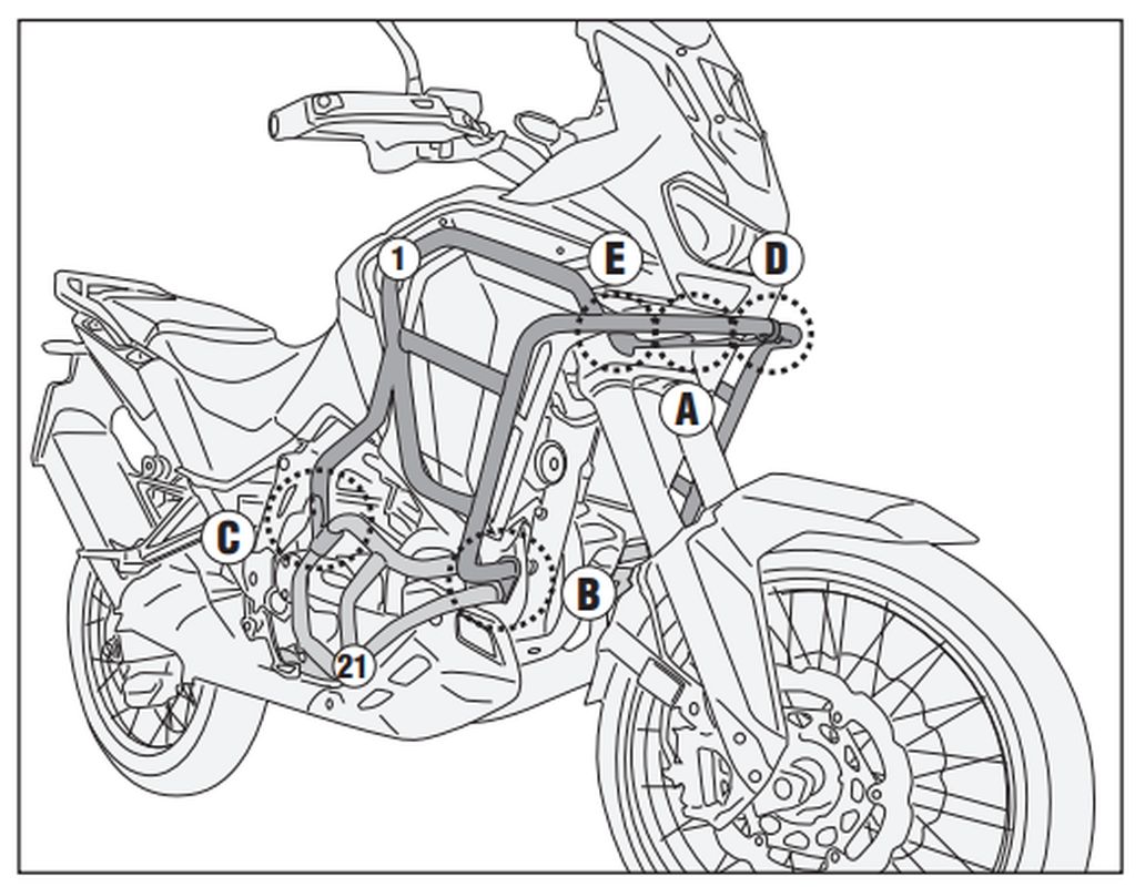 KAPPA GMOLE OSŁONY SILNIKA GÓRNE HONDA CRF 1100 L