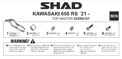 SHAD STELAŻ KUFRA TYŁ KAWASAKI Z650RS