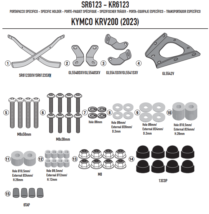 KAPPA STELAŻ KUFRA CENTRALNEGO KYMCO KRV 200 '23-