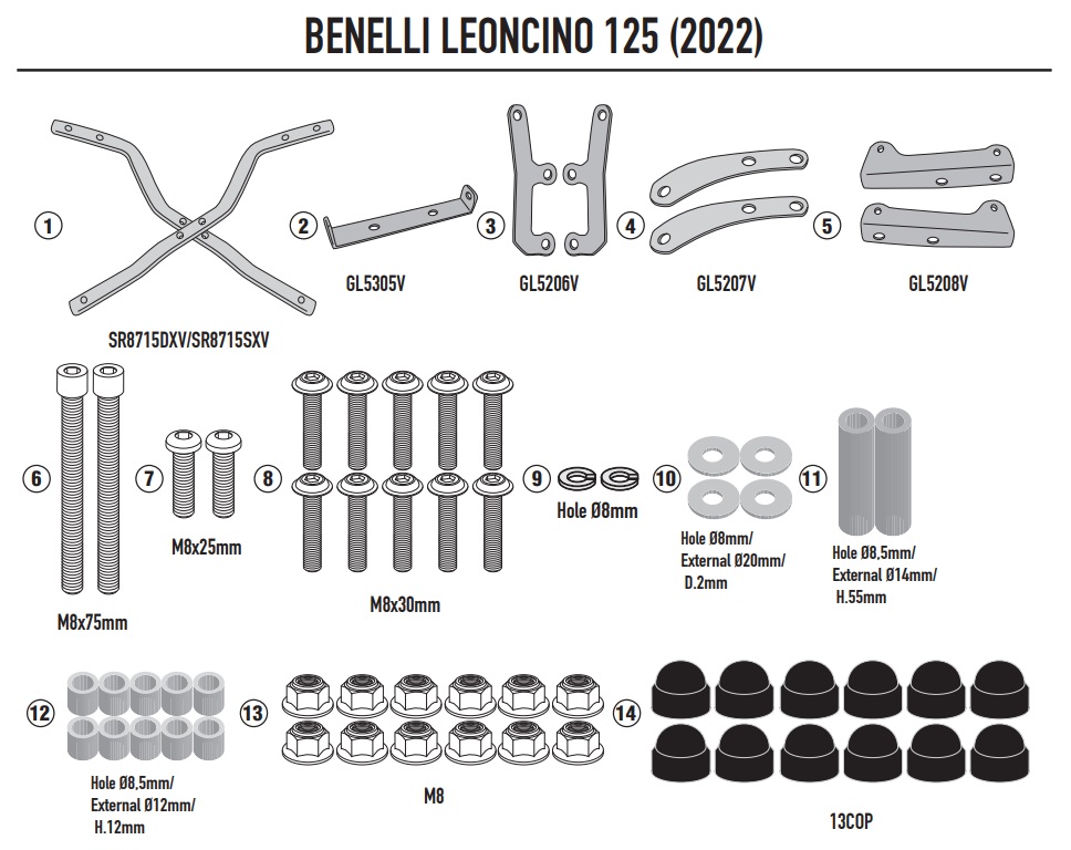 GIVI STELAŻ KUFRA CENTRALNEGO MONOLOCK BENELLI LE