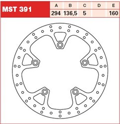 TRW LUCAS MST391 TARCZA HAMULCOWA TYŁ BMW K1200/13