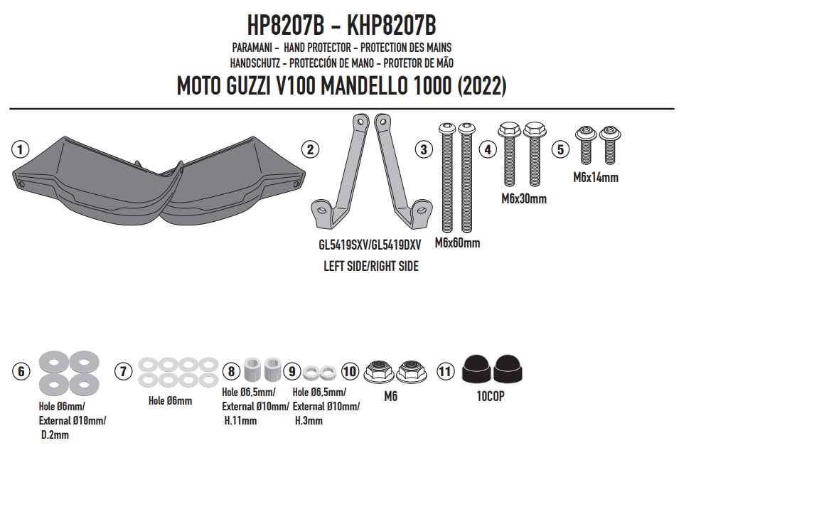 GIVI DODATKOWE HANDBARY MOTO GUZZI V100 Mandello 1