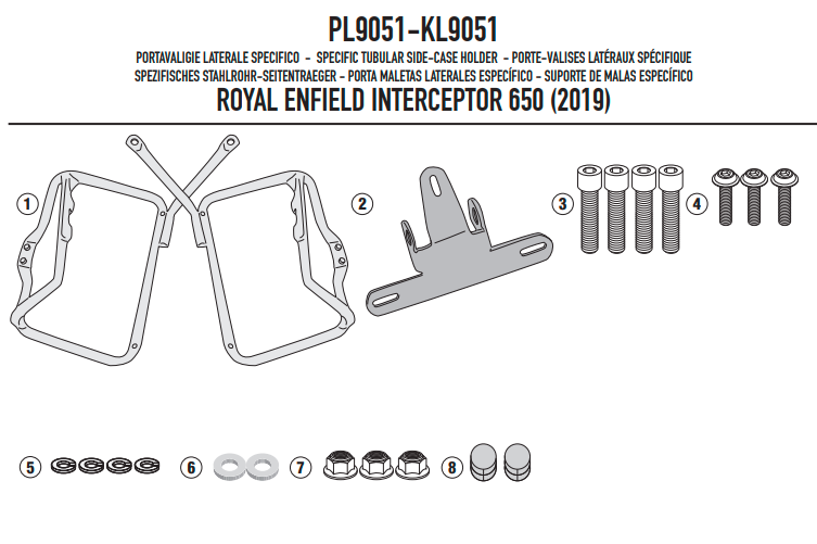 GIVI STELAŻ KUFRÓW BOCZNYCH ROYAL ENFIELD Intercep