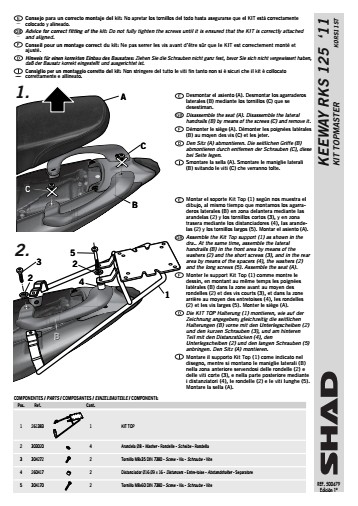 SHAD K0RS11ST STELAŻ KUFRA TYŁ DO KEEWAY RKS 125/150/200/200S - 11/17