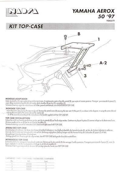 SHAD Y0A57T STELAŻ KUFRA TYŁ DO YAMAHA AEROX 50 i 100