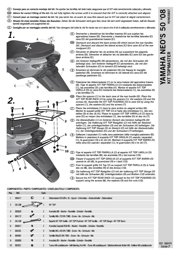 SHAD Y0NS58ST STELAŻ KUFRA TYŁ DO YAMAHA NEOS 50