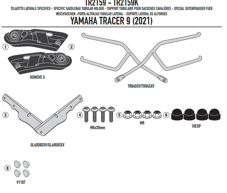 GIVI STELAŻ SAKW BOCZNYCH REMOVE-X YAMAHA TRACER