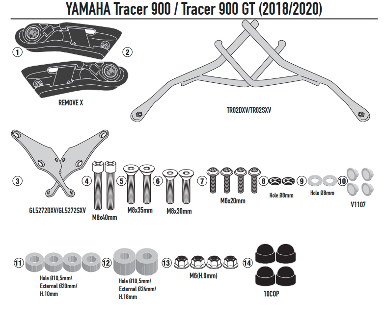 GIVI STELAŻ SAKW BOCZNYCH SERII REMOVE-X YAMAHA Tr
