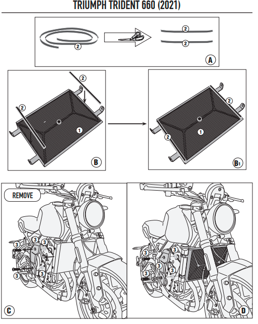 GIVI OSŁONA CHŁODNICY TRIUMPH TRIDENT 660 (21 > 22