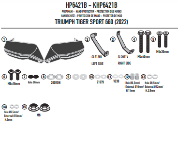 KAPPA OSŁONY KIEROWNICY TRIUMPH TIGER SPORT 660 22